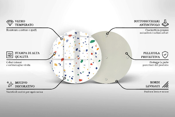 Szklana deska kuchenna Kolorowy gres