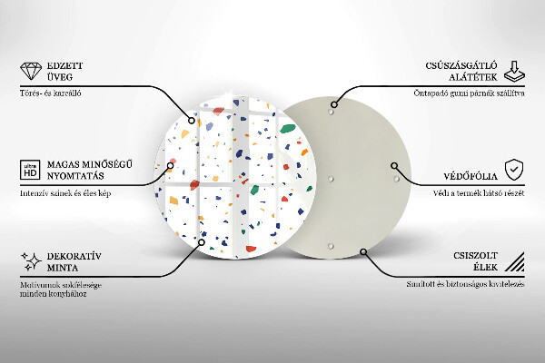Szklana deska kuchenna Kolorowy gres