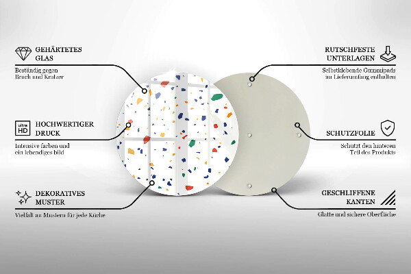 Szklana deska kuchenna Kolorowy gres