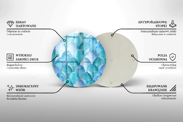 Szklana deska kuchenna Akwarelowe łuski