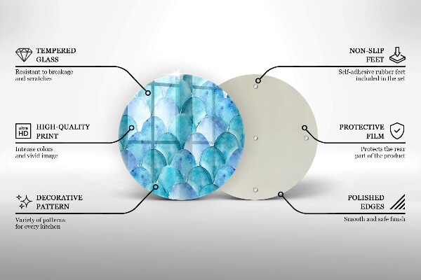 Szklana deska kuchenna Akwarelowe łuski