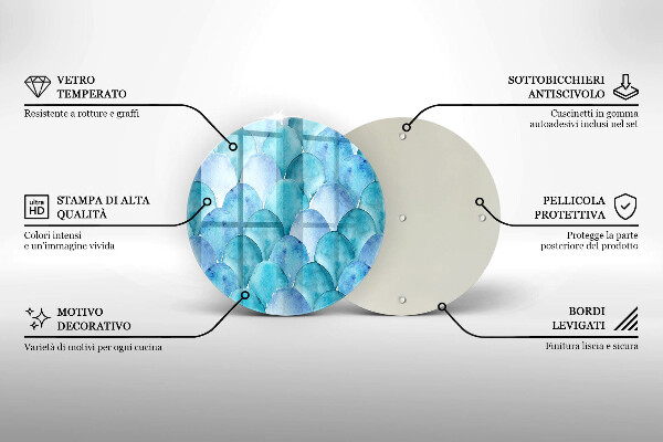 Szklana deska kuchenna Akwarelowe łuski