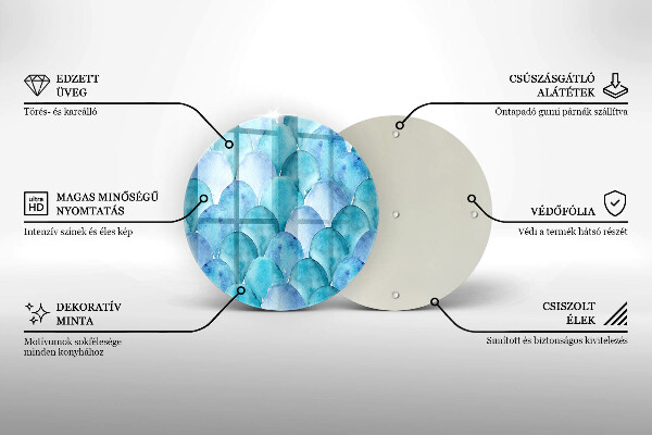 Szklana deska kuchenna Akwarelowe łuski