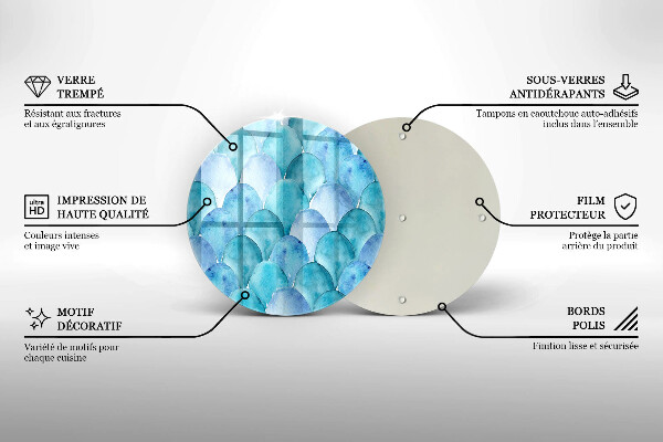 Szklana deska kuchenna Akwarelowe łuski