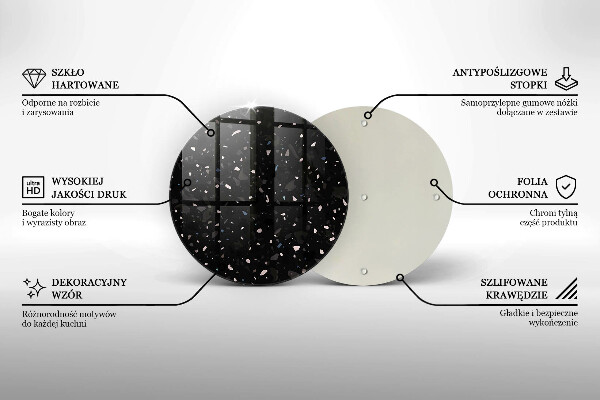 Szklana deska kuchenna Ciemny kamień gres