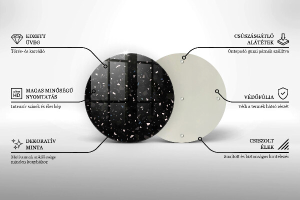 Szklana deska kuchenna Ciemny kamień gres