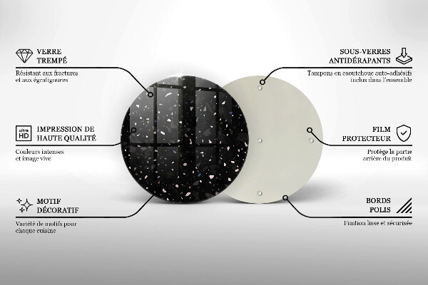 Szklana deska kuchenna Ciemny kamień gres