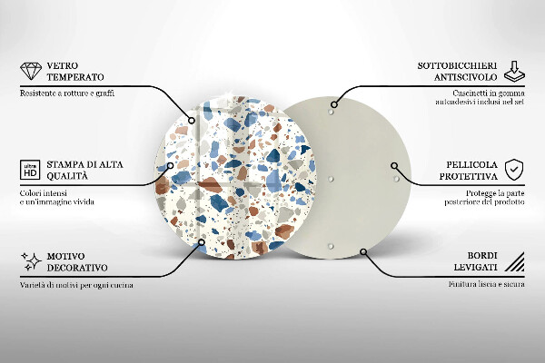 Szklana deska kuchenna Ozdobny kamień gres