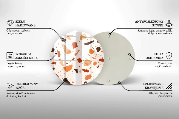 Szklana deska kuchenna Dekoracyjny gres kamień