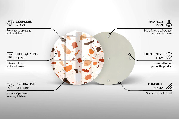 Szklana deska kuchenna Dekoracyjny gres kamień