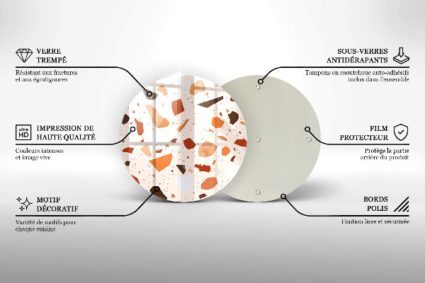 Szklana deska kuchenna Dekoracyjny gres kamień