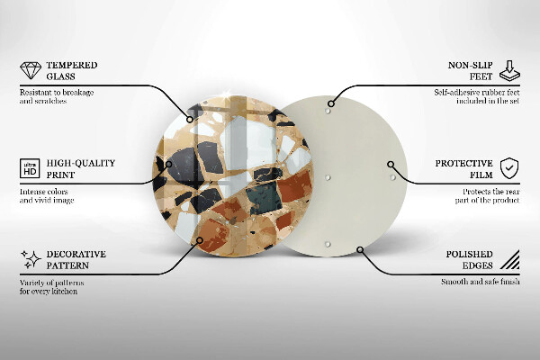 Szklana deska kuchenna Ozdobne kamienie płyta