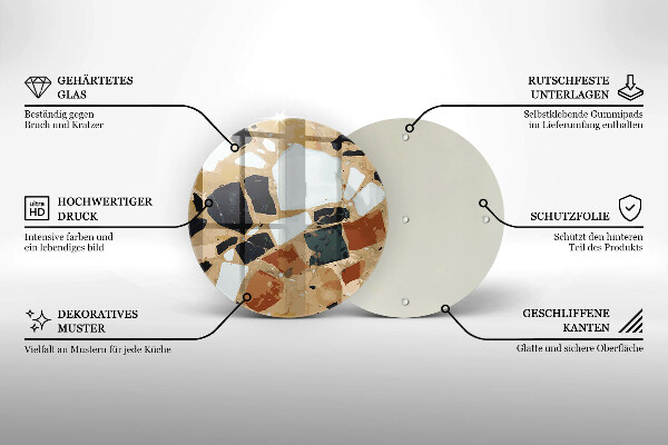 Szklana deska kuchenna Ozdobne kamienie płyta