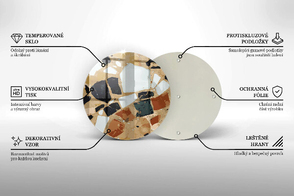 Szklana deska kuchenna Ozdobne kamienie płyta