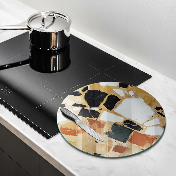 Szklana deska kuchenna Ozdobne kamienie płyta