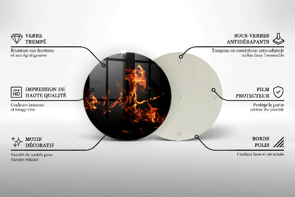 Szklana deska kuchenna Ogień żywy płomień