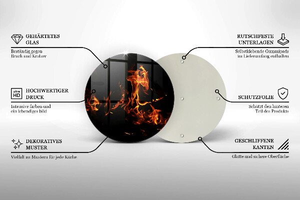 Szklana deska kuchenna Ogień żywy płomień