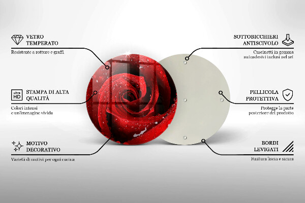 Deska kuchenna szklana Róża płatki kwiatu