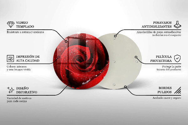 Deska kuchenna szklana Róża płatki kwiatu