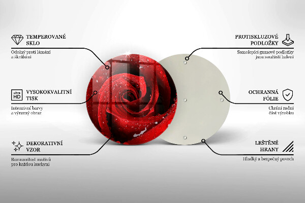 Deska kuchenna szklana Róża płatki kwiatu