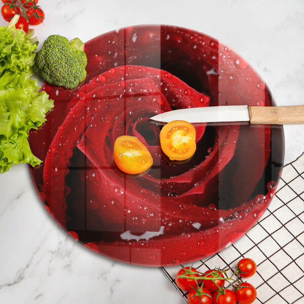 Deska kuchenna szklana Róża płatki kwiatu