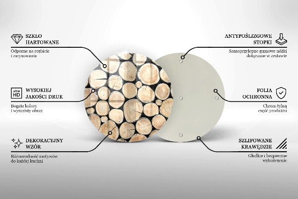 Deska kuchenna szklana Drewno pnie drzew