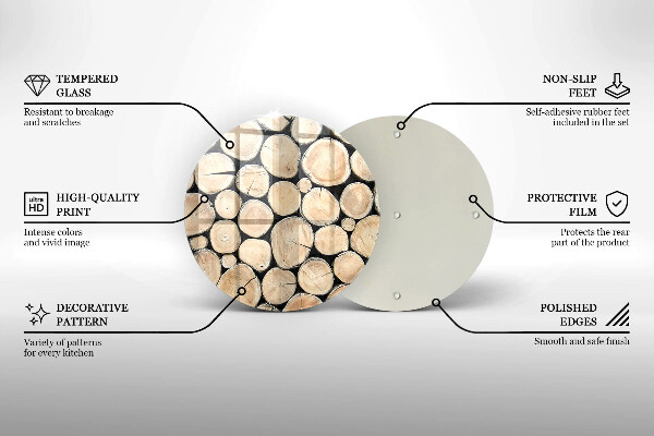 Deska kuchenna szklana Drewno pnie drzew