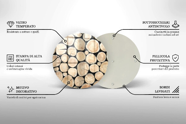Deska kuchenna szklana Drewno pnie drzew