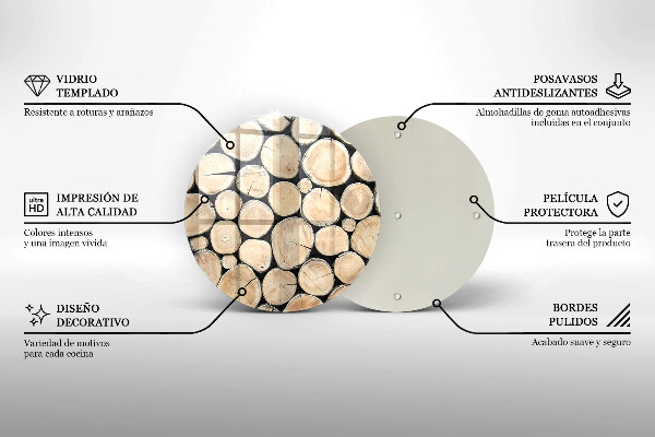 Deska kuchenna szklana Drewno pnie drzew