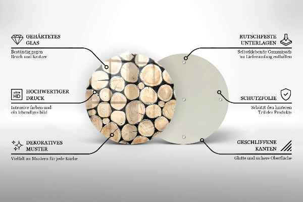 Deska kuchenna szklana Drewno pnie drzew
