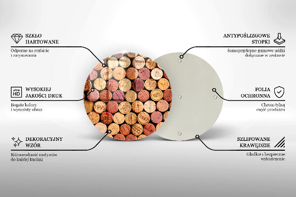 Deska kuchenna szklana Wzór korki wina