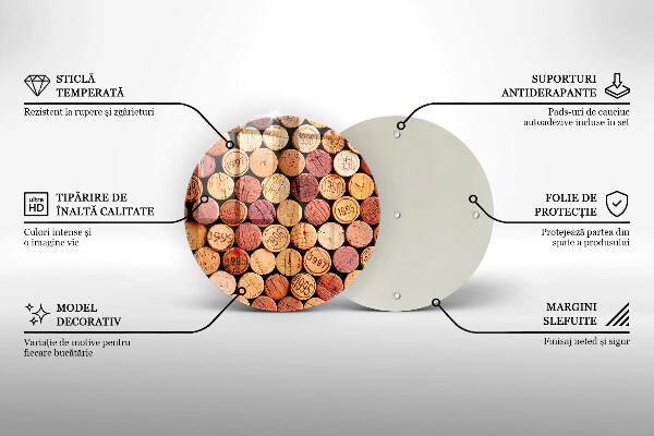 Deska kuchenna szklana Wzór korki wina