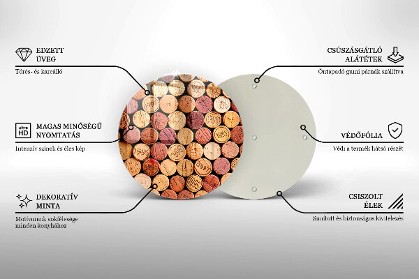 Deska kuchenna szklana Wzór korki wina