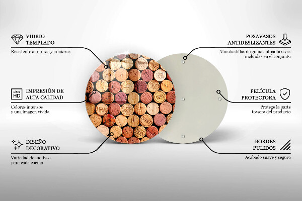 Deska kuchenna szklana Wzór korki wina