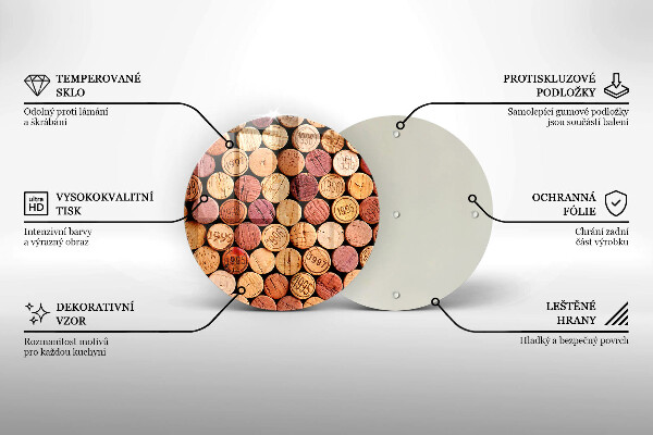 Deska kuchenna szklana Wzór korki wina