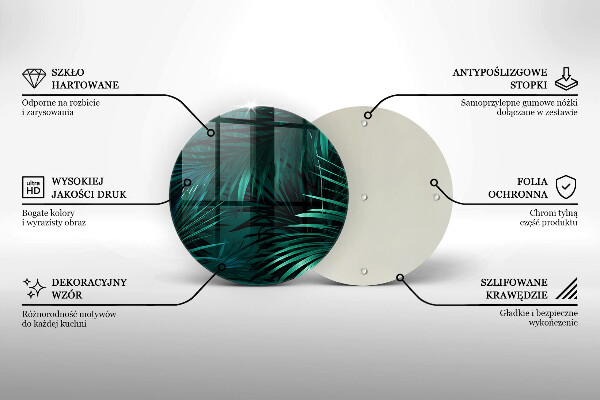 Deska kuchenna szklana Liście dzika dżungla