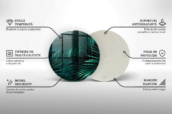 Deska kuchenna szklana Liście dzika dżungla