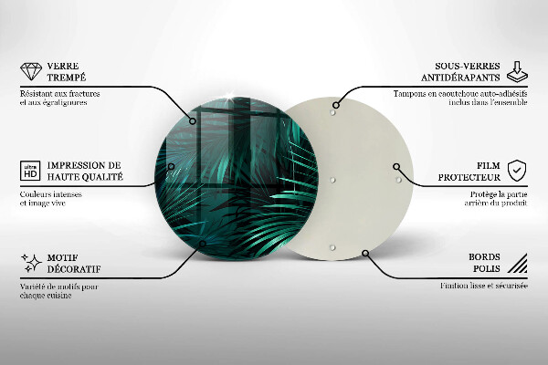 Deska kuchenna szklana Liście dzika dżungla