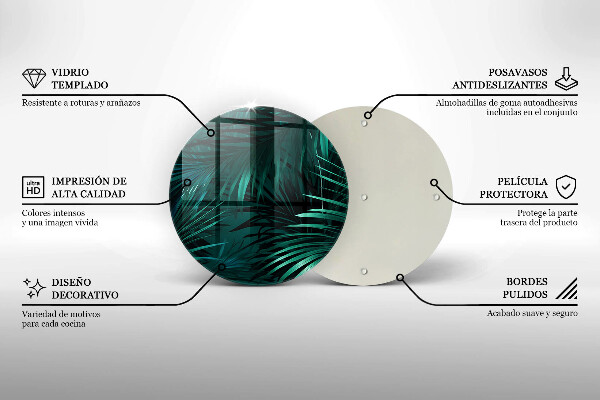 Deska kuchenna szklana Liście dzika dżungla