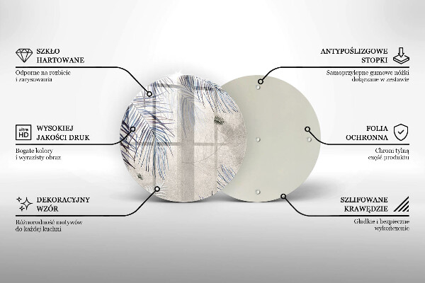 Deska kuchenna szklana Subtelne liście