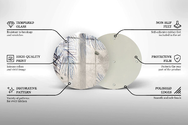 Deska kuchenna szklana Subtelne liście