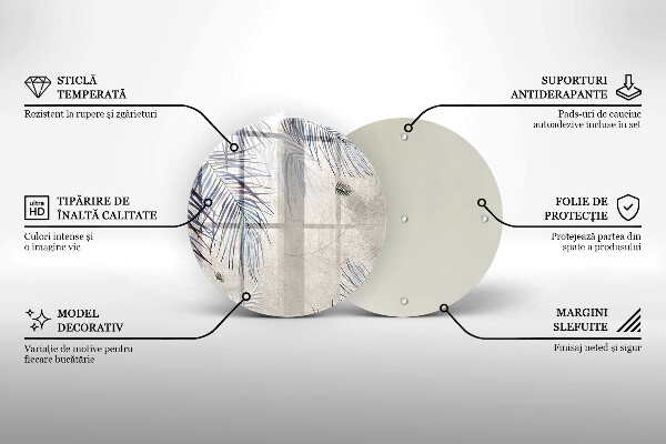 Deska kuchenna szklana Subtelne liście