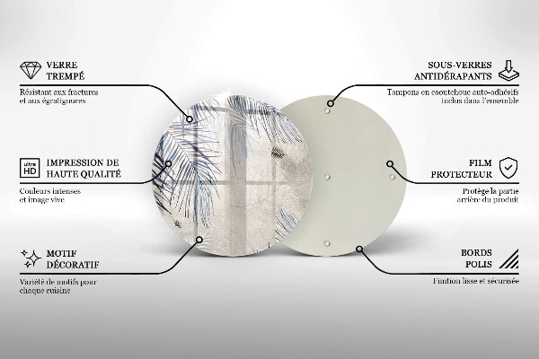 Deska kuchenna szklana Subtelne liście