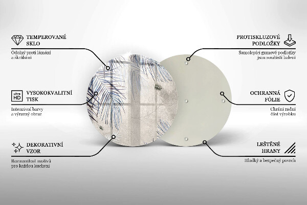 Deska kuchenna szklana Subtelne liście