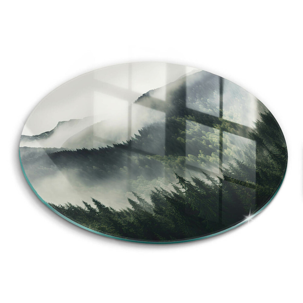 Deska kuchenna szklana Pejzaż las i mgła