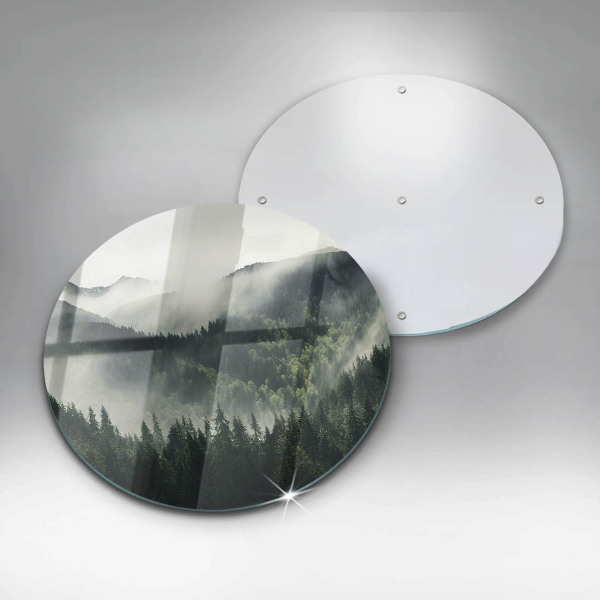 Deska kuchenna szklana Pejzaż las i mgła