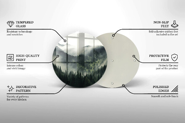 Deska kuchenna szklana Pejzaż las i mgła