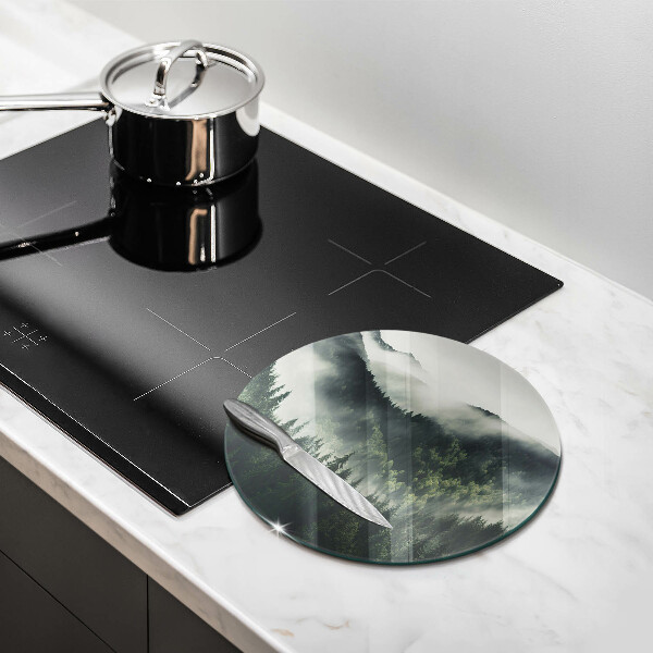 Deska kuchenna szklana Pejzaż las i mgła