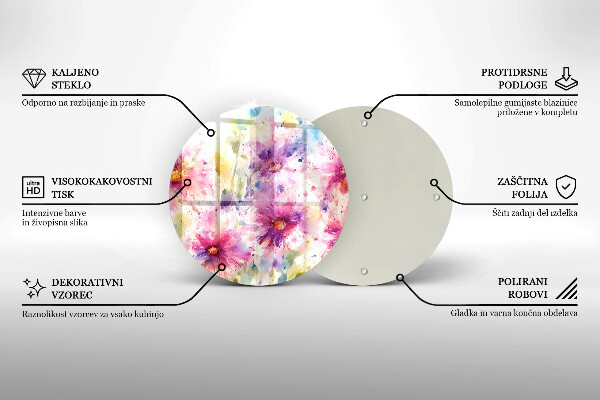 Deska kuchenna szklana Namalowane kwiaty