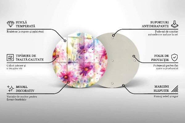 Deska kuchenna szklana Namalowane kwiaty